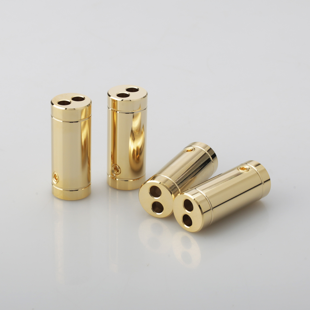 Audio Splitter Y - 4 шт. хромированные/позолоченные аудиокабели для колонок,