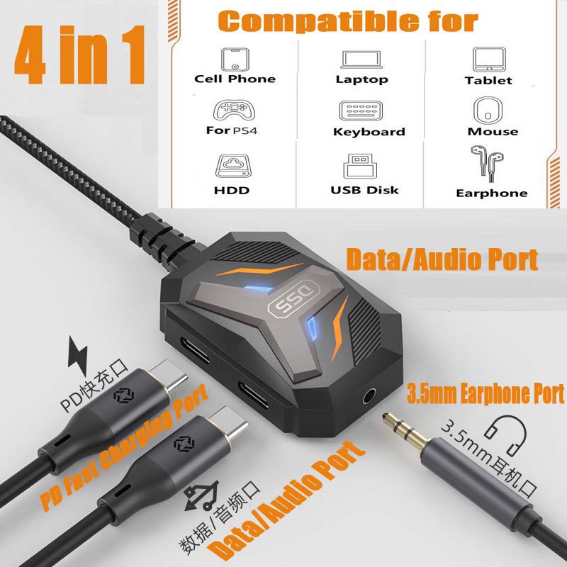 Earphone Splitter Jack - Адаптер-разветвитель Type-C: USB-C на 3,5 мм