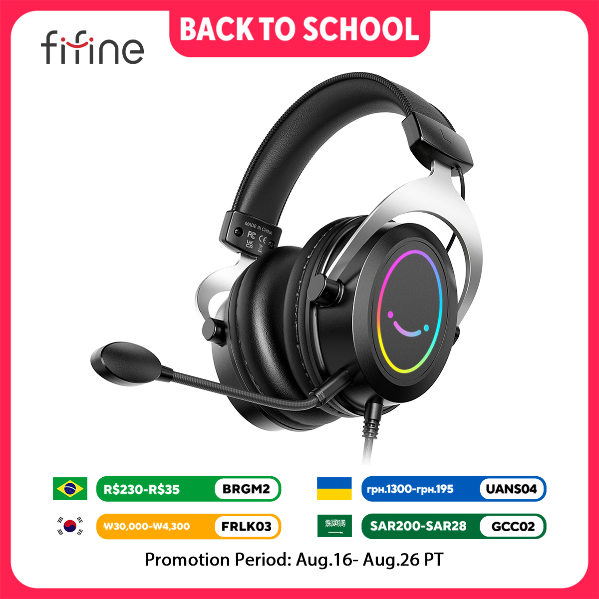 Игровая гарнитура FIFINE с дин – обзор и цена Gaming Headset Rgb