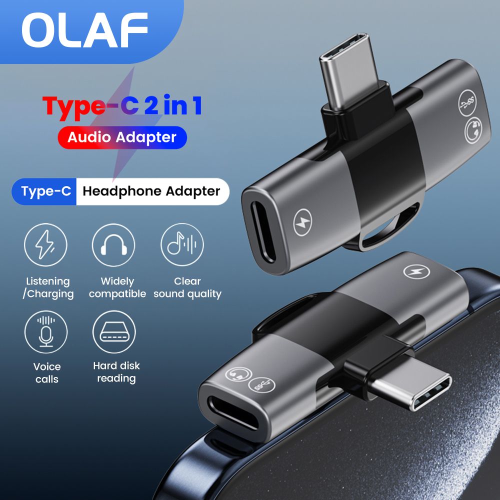 Аудиоадаптер 2 в 1, USB C на р – обзор и цена Earphone Splitter Jack